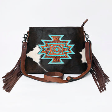 American Darling Crossbody Hand Tooled Hair-On Genuine Leather Women Bag Western Handbag Purse